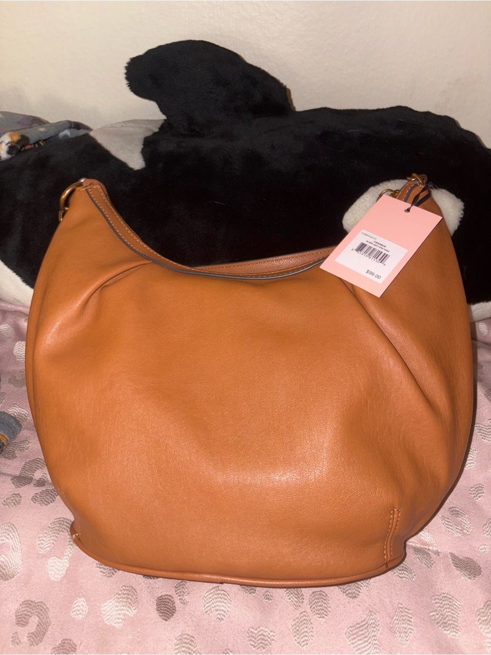 Juicy Couture Camel/Tan Leather Shoulder Hobo Bag - Picture 4 of 4